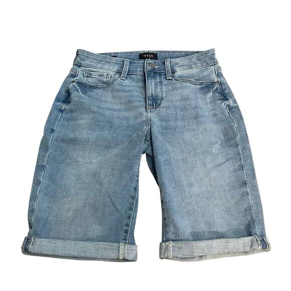 NYDJ Pants - NYDJ Briella Denim Bermuda Shorts Size 2 Light Wash Cuffed Slimming Stretchy